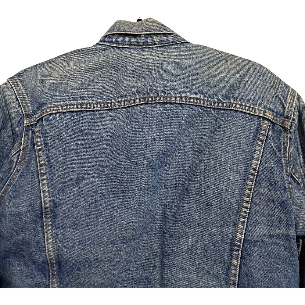 Levi Strauss & Co. Denim Trucker Jacket‎ Men Size 40 Blue Blanket Lined Thrashed - Picture 13 of 16